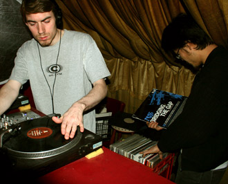Professor Groove and DJ Static spin at The Jump Off, January 2005 Professor Groove and DJ Static spin at The Jump Off, January 2005