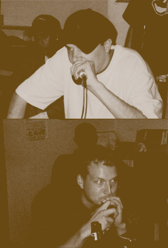 Olaf (top) and Jube during a cypher on WEFUNK