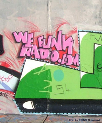 CORZE reppin' WEFUNK Radio on London walls in the UK